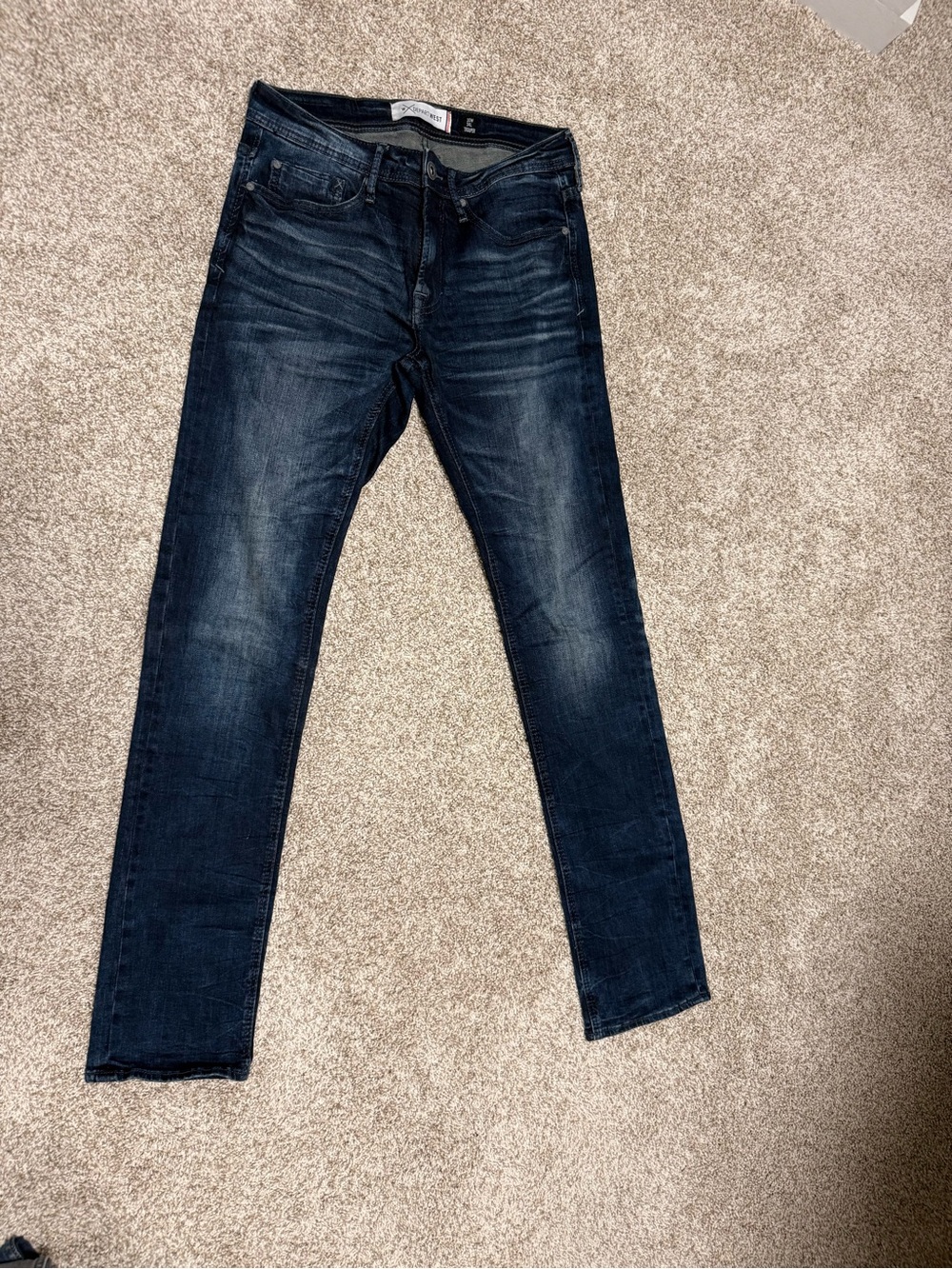 Departwest Dark Blue Men's Jeans - Stretch Slim Fit 30x34